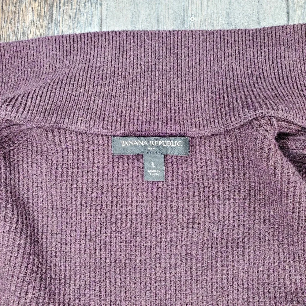 Banana Republuc Full Zip Mock Neck Sweater Bergundy Size Large